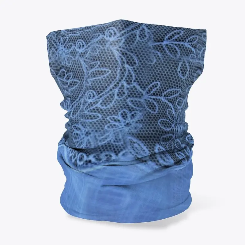 Beautiful blue lace printed face mask