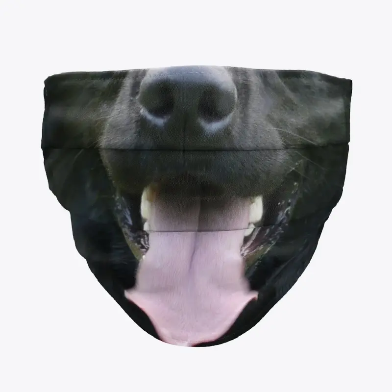 Happy Black Lab face mask